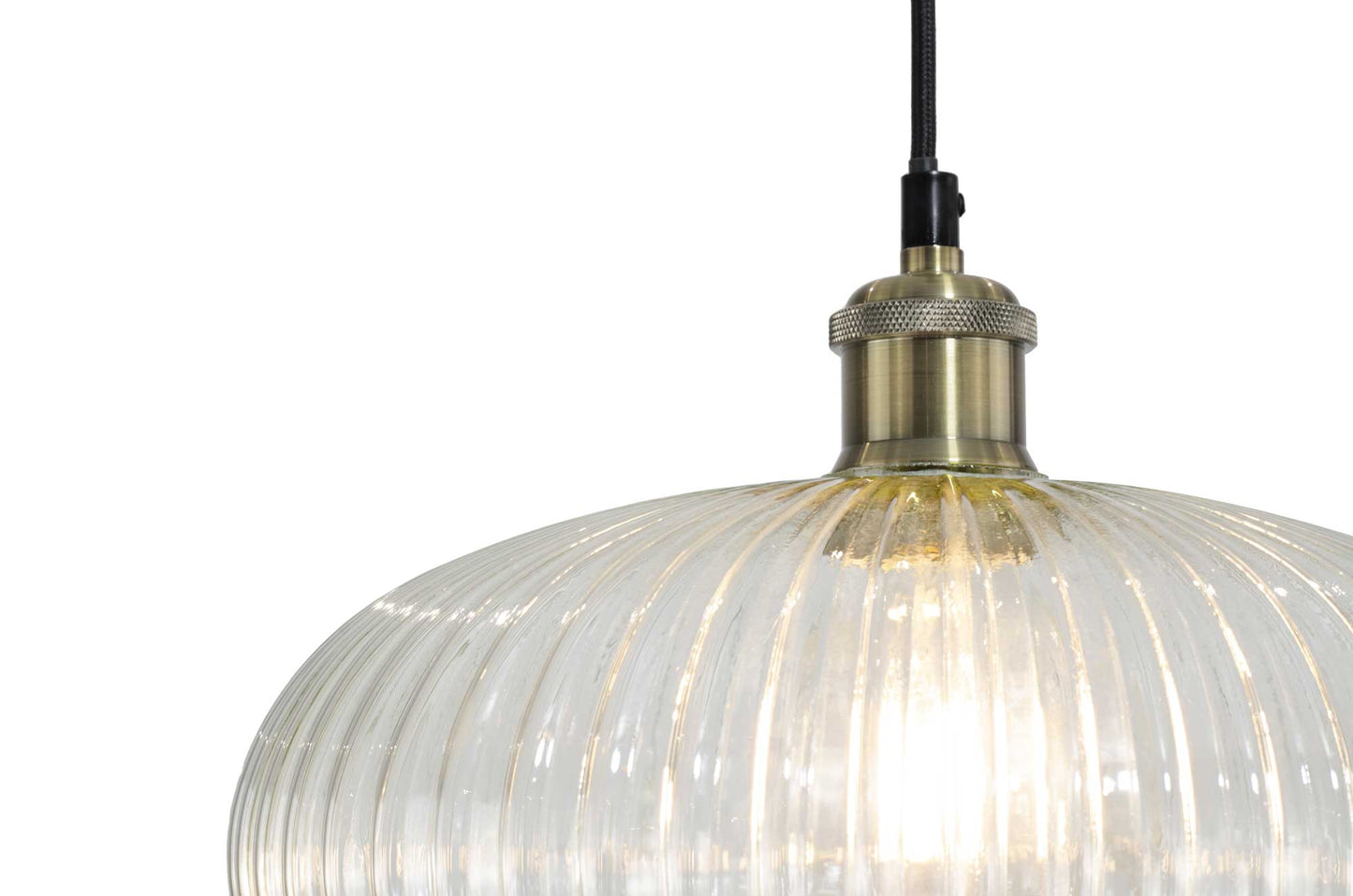 Chamey retro style striated glass pendant