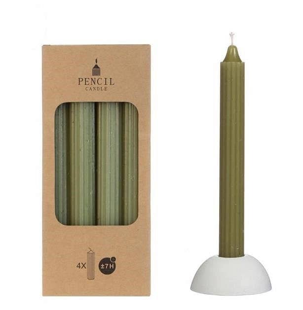 Dinner Candle Set - Moss Green  - Set of 4