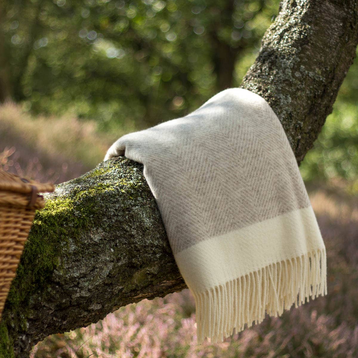 Woolen Throw Blanket - Florence - Beige