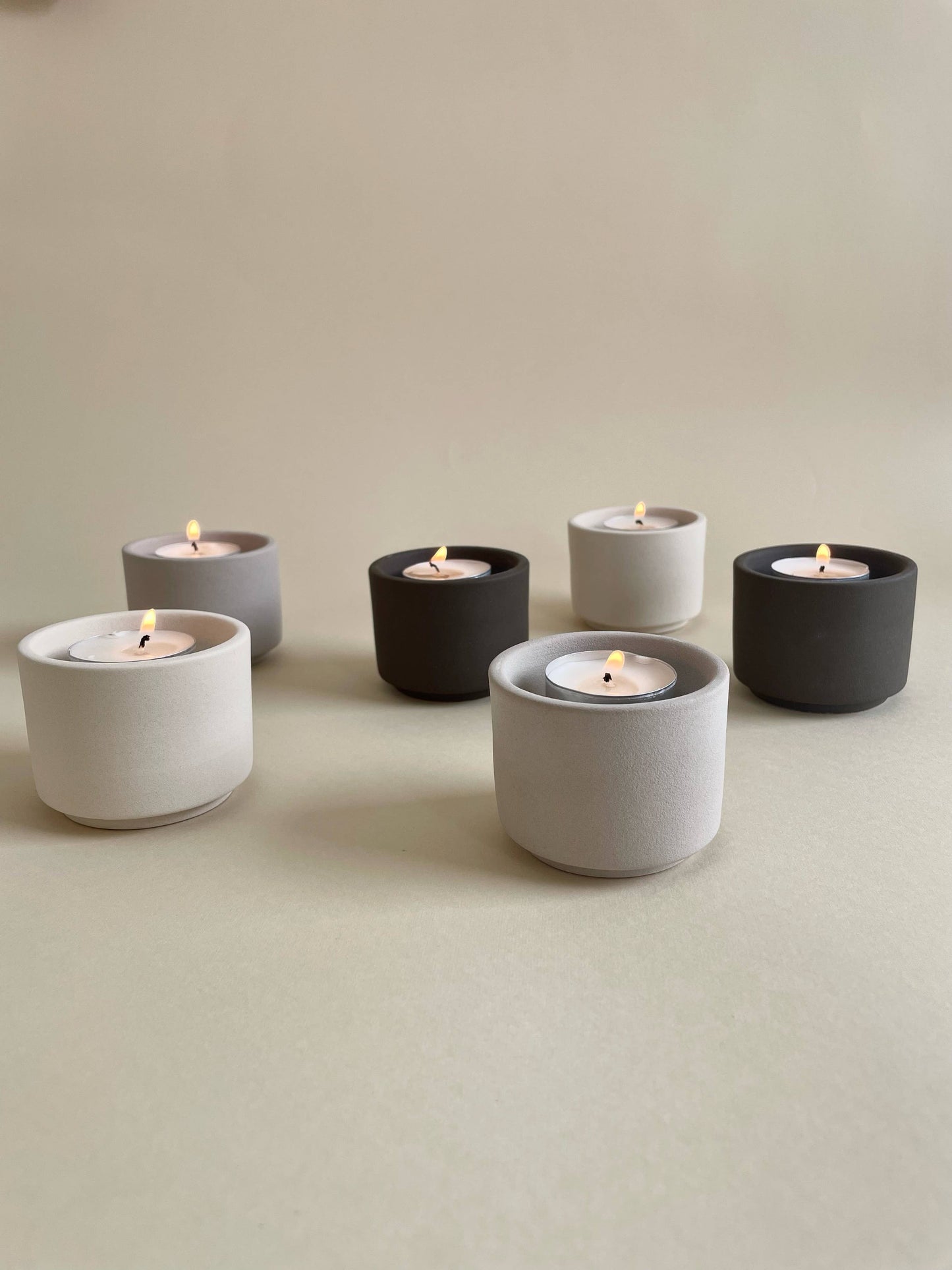 Modular Candle Holder Set - Soft Grey / Anthrecite