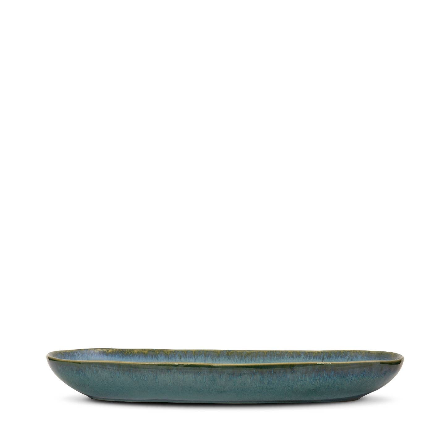 Handmade Serving Plates 'Green Amazonia' - Set of 4