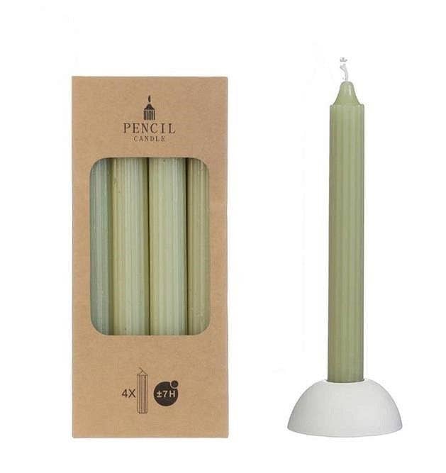 Dinner Candle Set - Dusty Green  - Set of 4