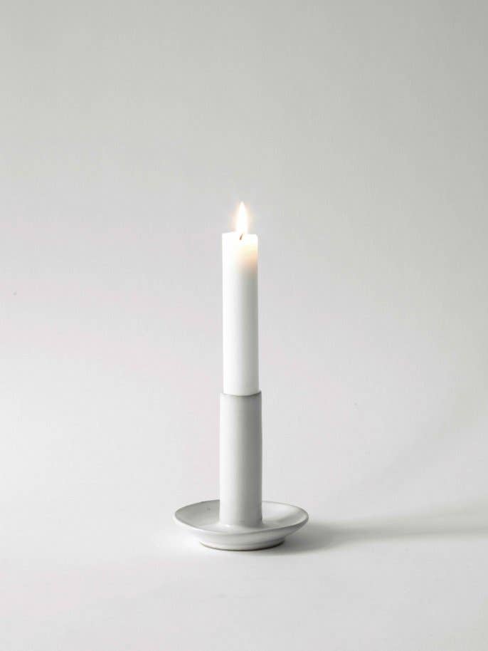 Lou Candle Holder - Dark Grey / White / Sands