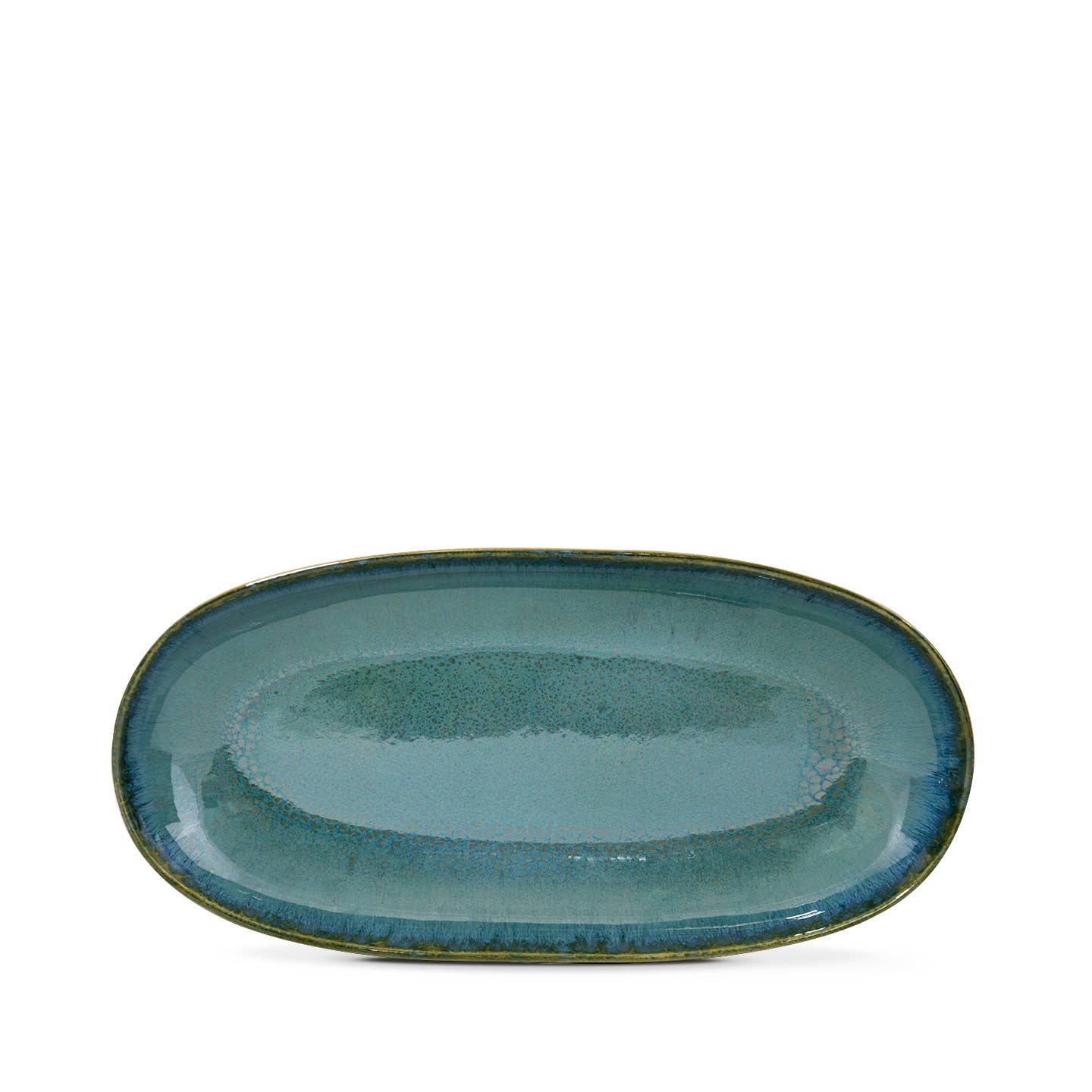 Handmade Serving Plates 'Green Amazonia' - Set of 4