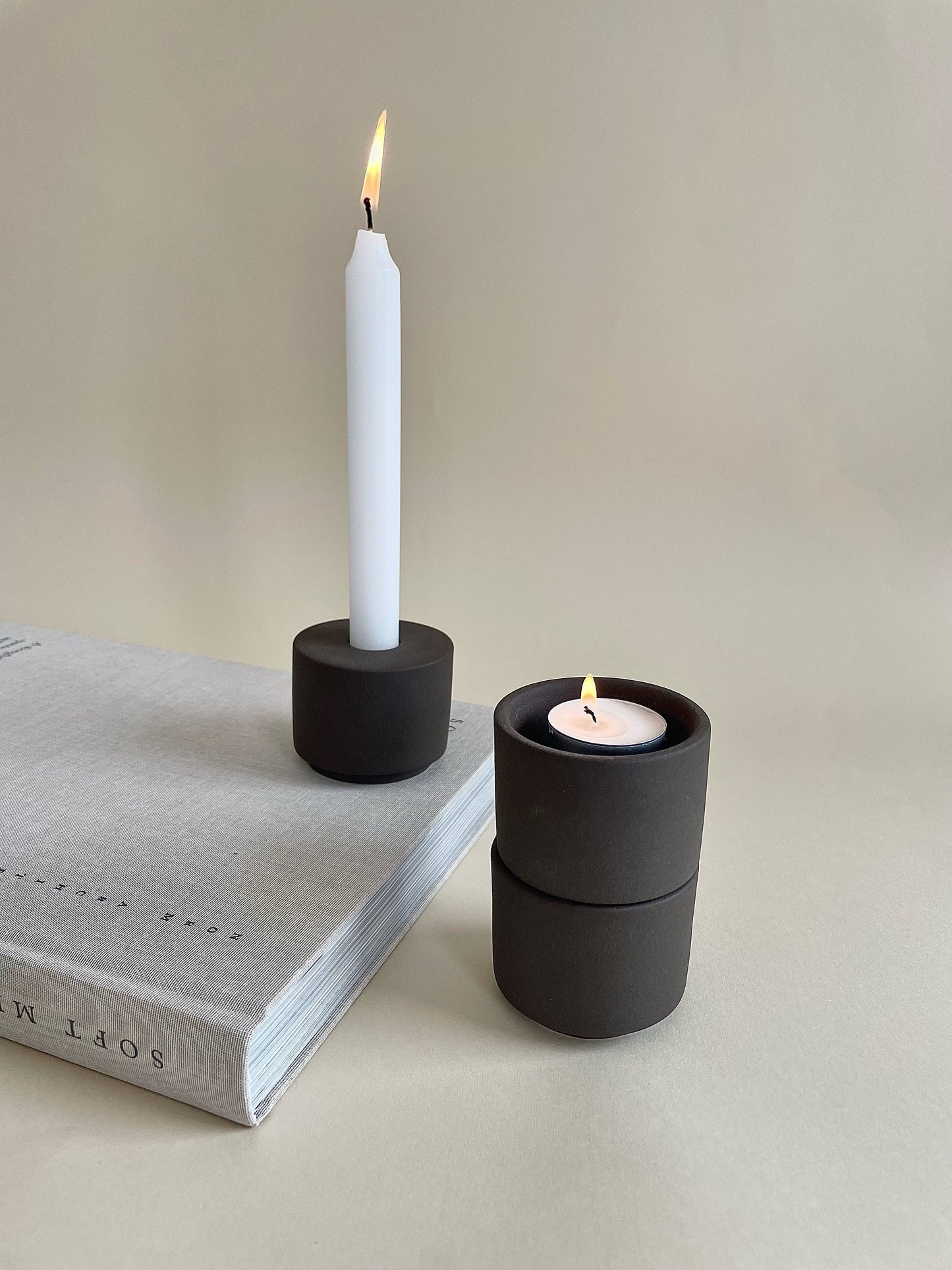 Modular Candle Holder Set - Soft Grey / Anthrecite