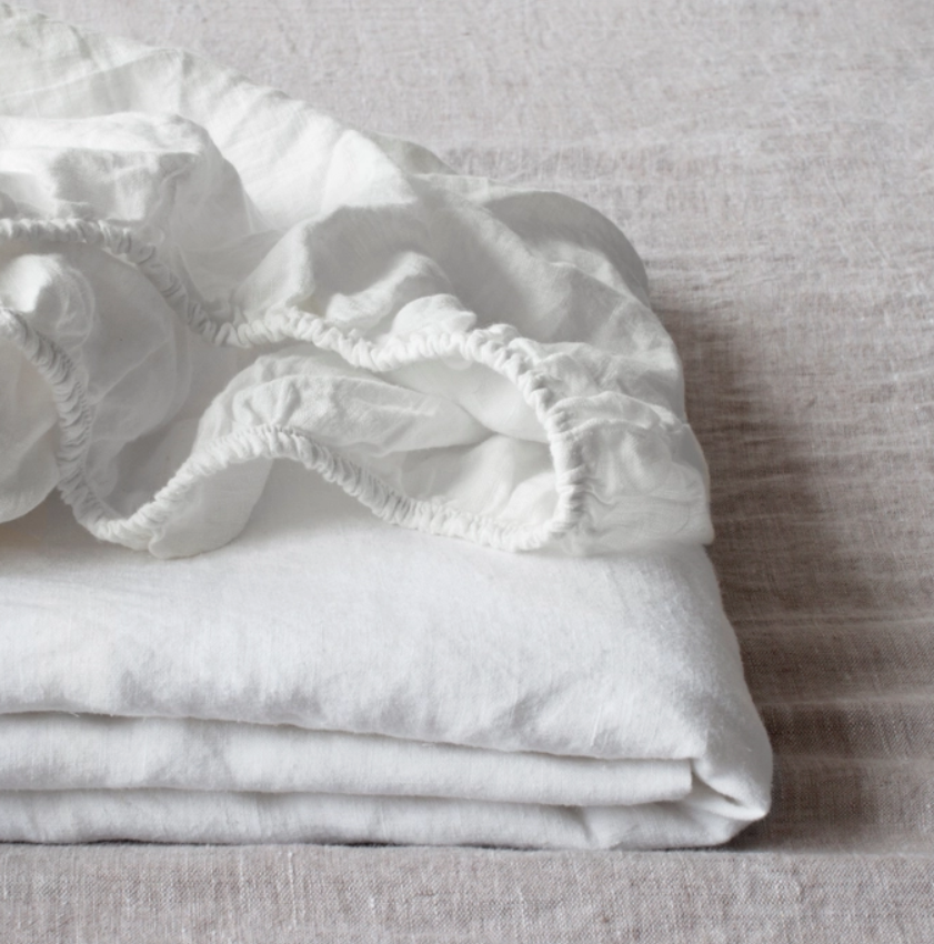 White Linen Fitted Sheet