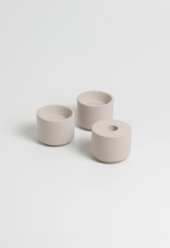 Modular Candle Holder Set - Soft Grey / Anthrecite