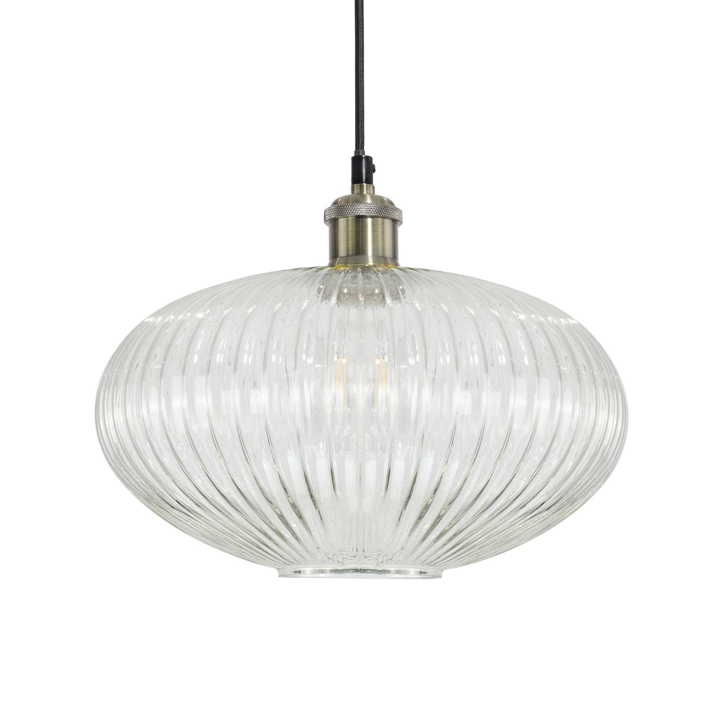 Chamey retro style striated glass pendant