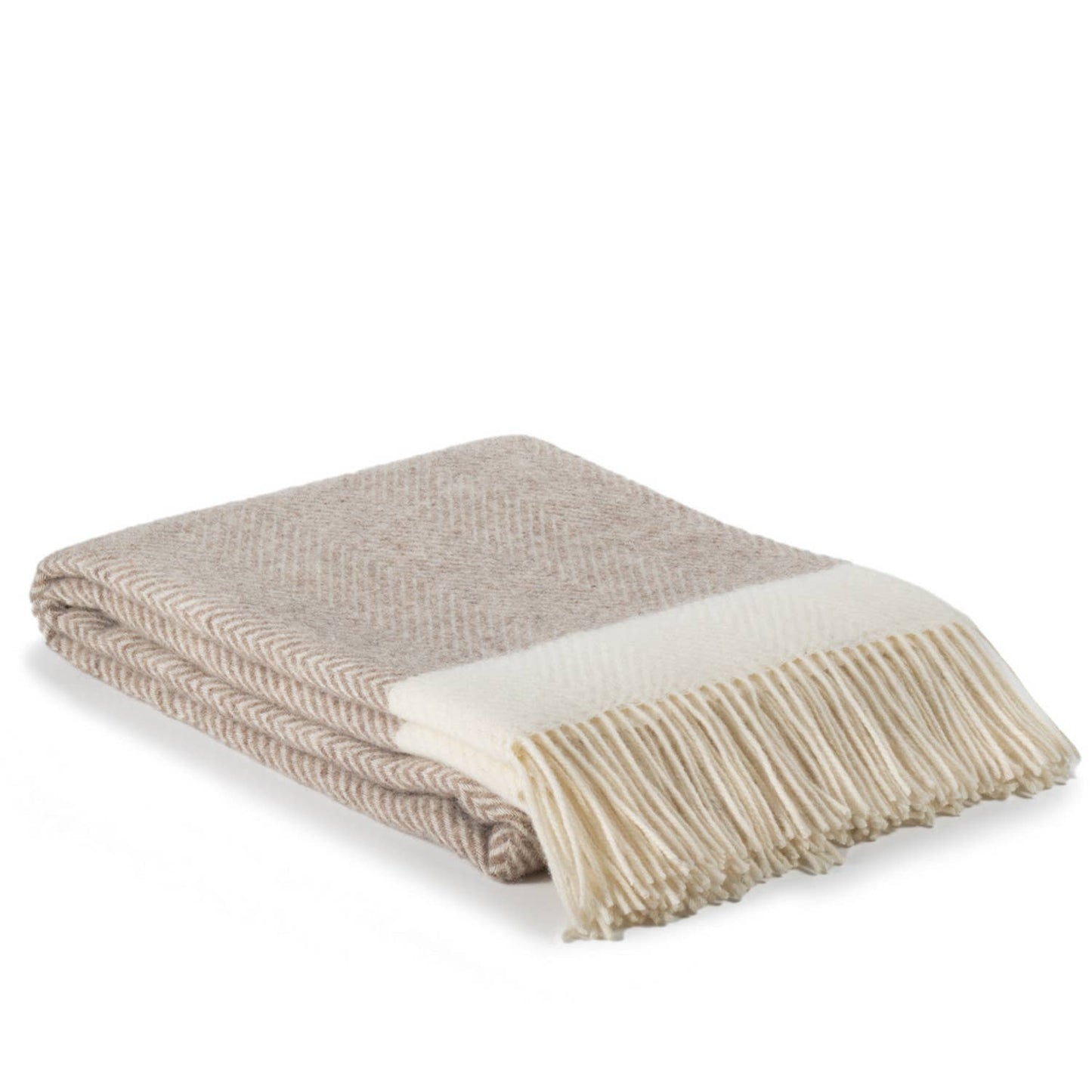 Woolen Throw Blanket - Florence - Beige