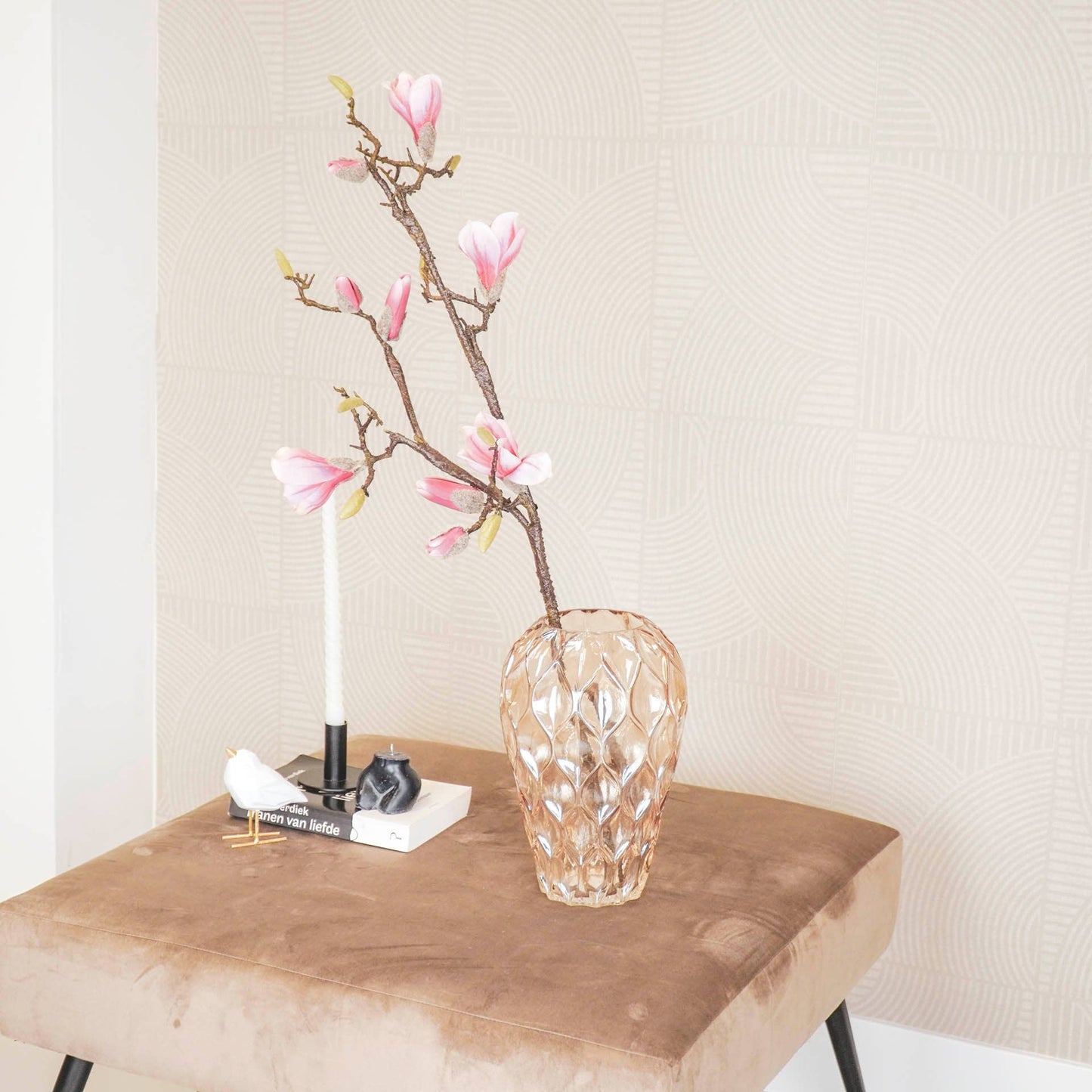 Patterned Large Glass Vase