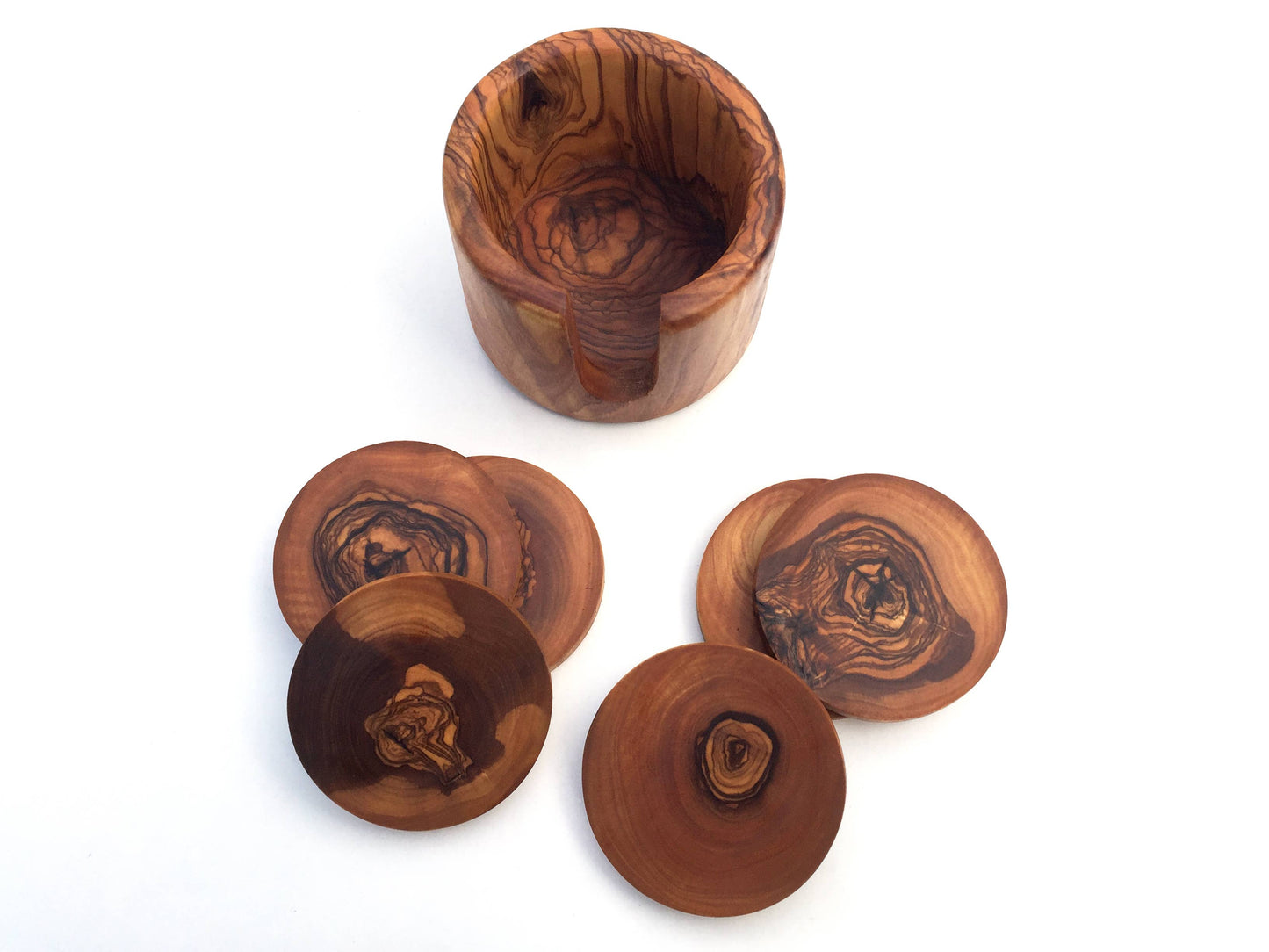 Olive Wood Coasters, Set of Six