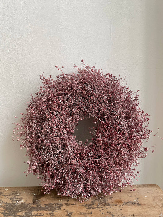 Gypsophilia Wreath in Berry Pink