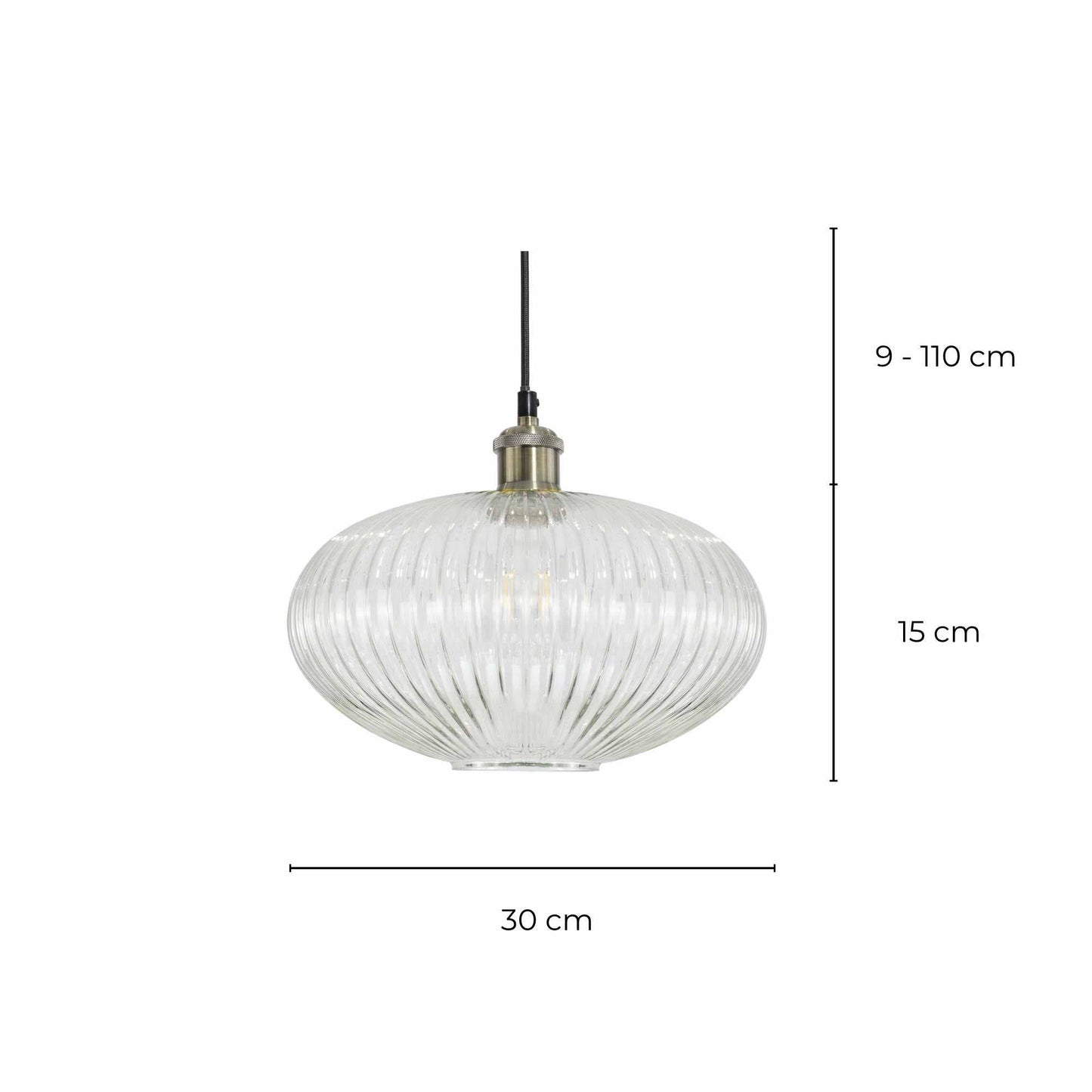 Chamey retro style striated glass pendant