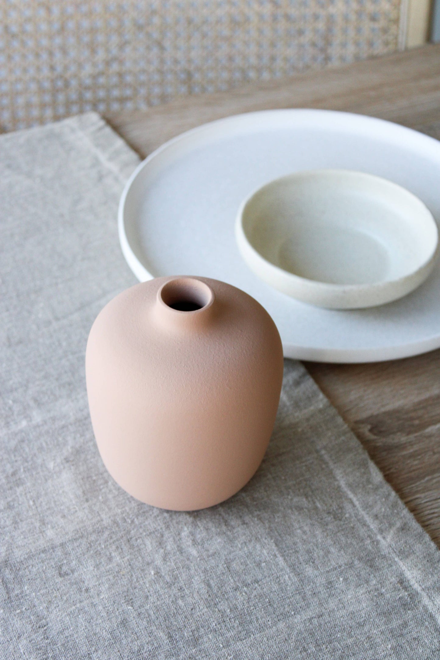 Peach Ceramic Vase Blanc 05