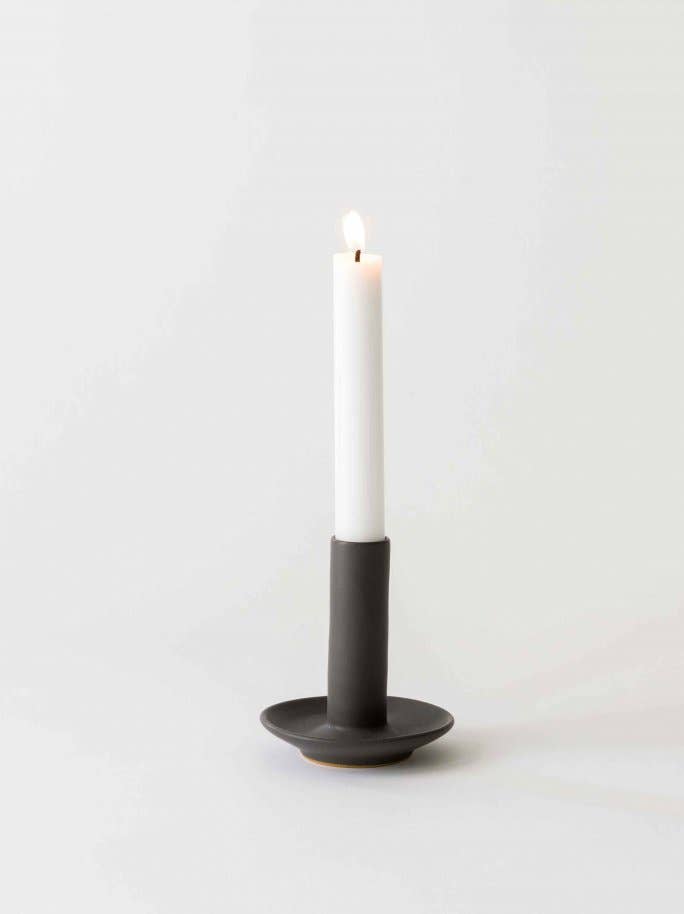 Lou Candle Holder - Dark Grey / White / Sands