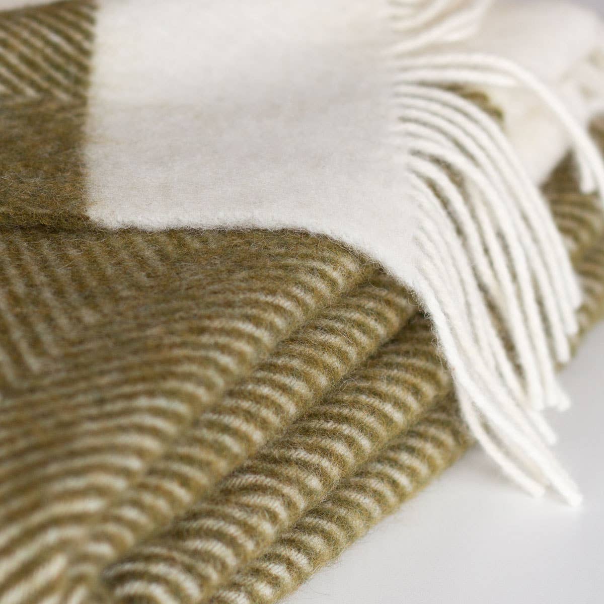 Woolen Throw Blanket - Florence - Green