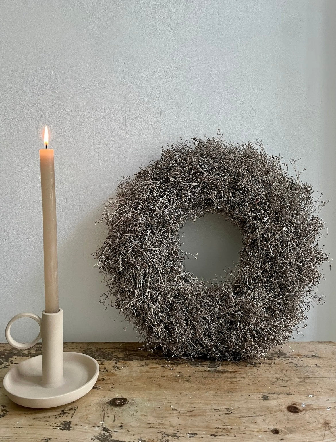 Gypsophilia Wreath in Grey